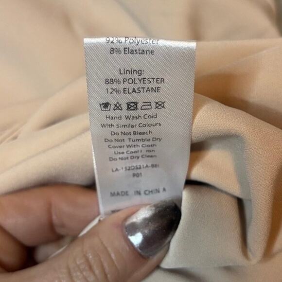 Lavish Alice Beige Halter Midi Dress w/ Obi Belt NWT Size 0 Wedding Guest - Picture 8 of 8